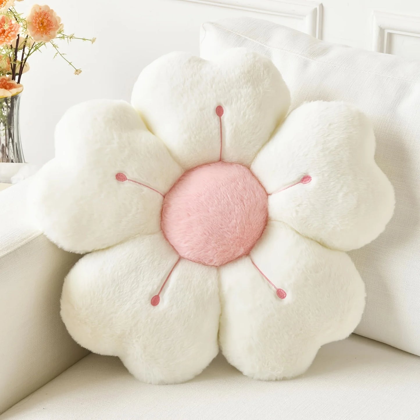 Soft Plush Daisy Throw Pillow Cushion For Bed And Sofa