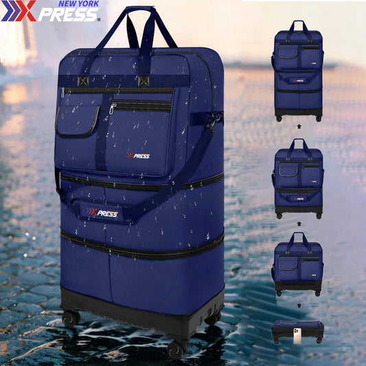 New York XPress Foldable Rolling Travel Luggage With Wheels