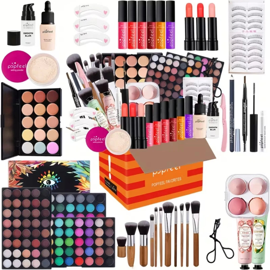 POPFEEL All In One Full Face Makeup Kit Brush Mascara