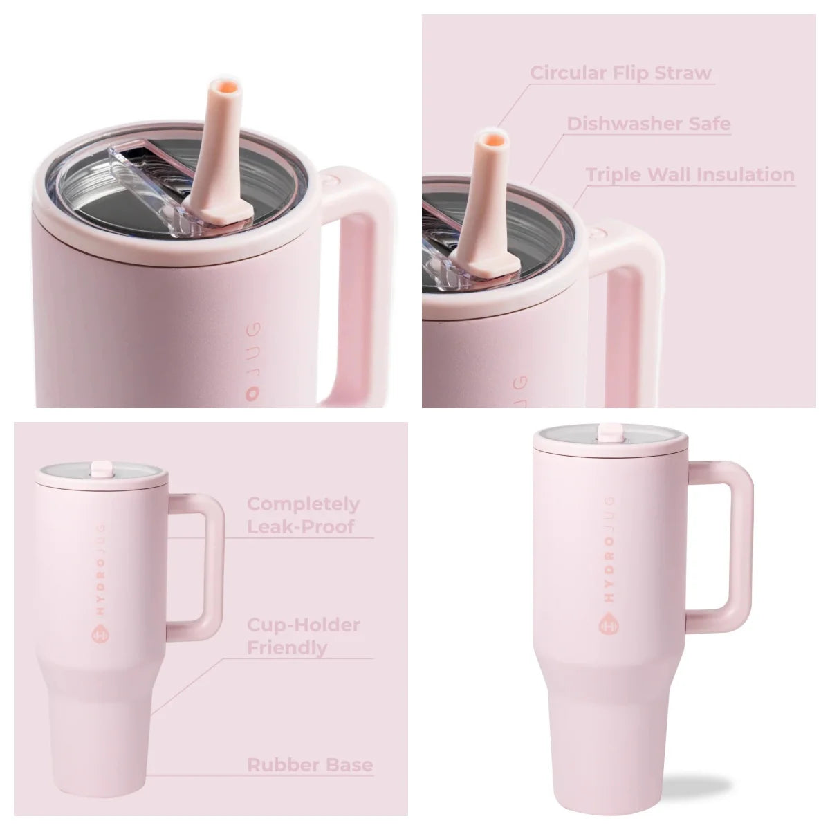 Traveler Water Bottle With Handle Flip Straw Insulated Stainless Steel