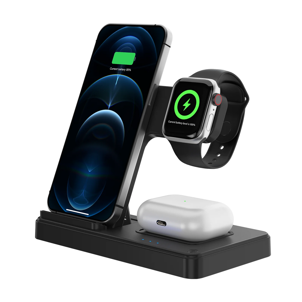 Foldable 3 In 1 Fast Magnetic Wireless Charger For Apple