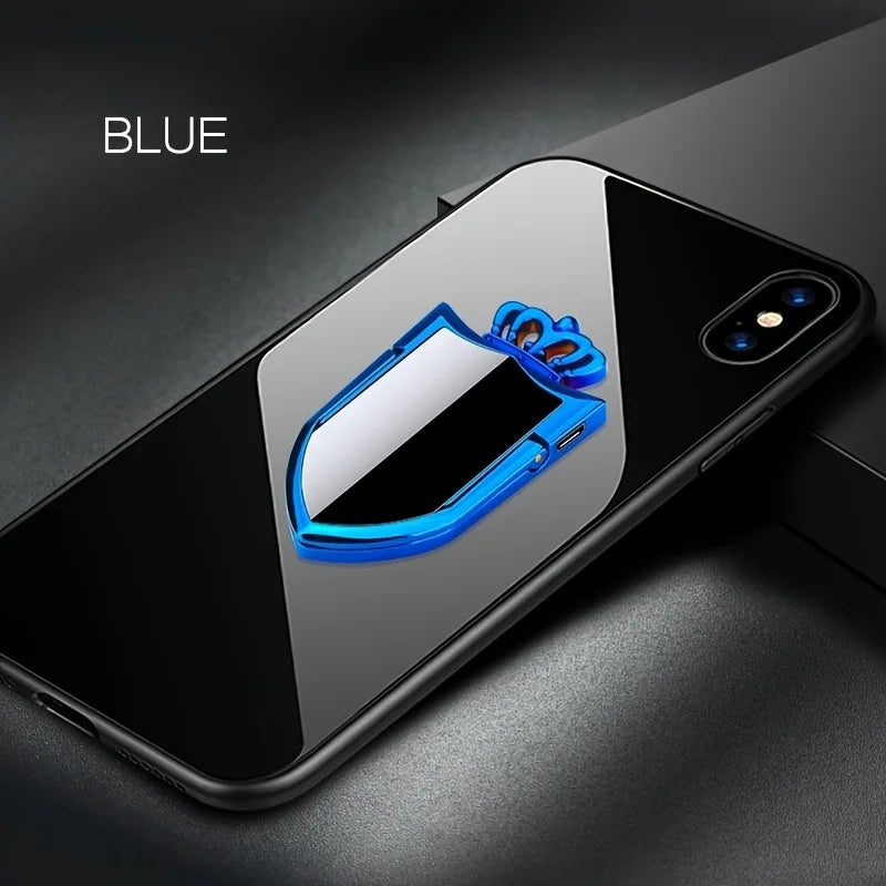 Creative Crown shaped Electronic Lighter with Phone Stand USB Fast Charging Multi functional Tungsten Wire Windproof Lighter