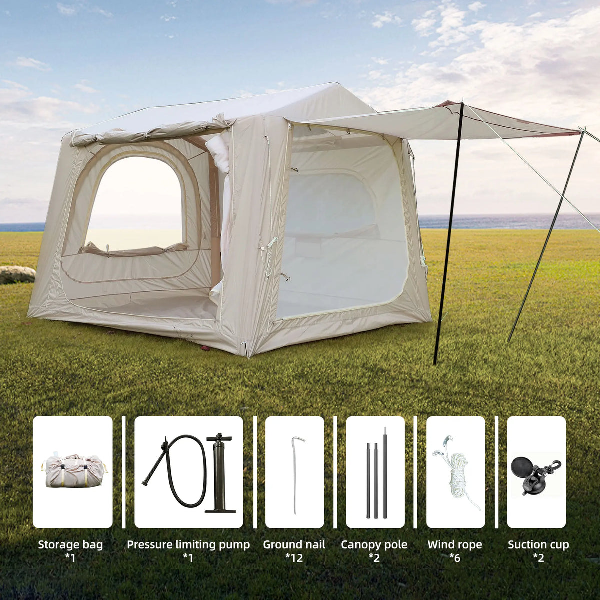 Waterproof Inflatable Camping Tent For Family Outdoor Use