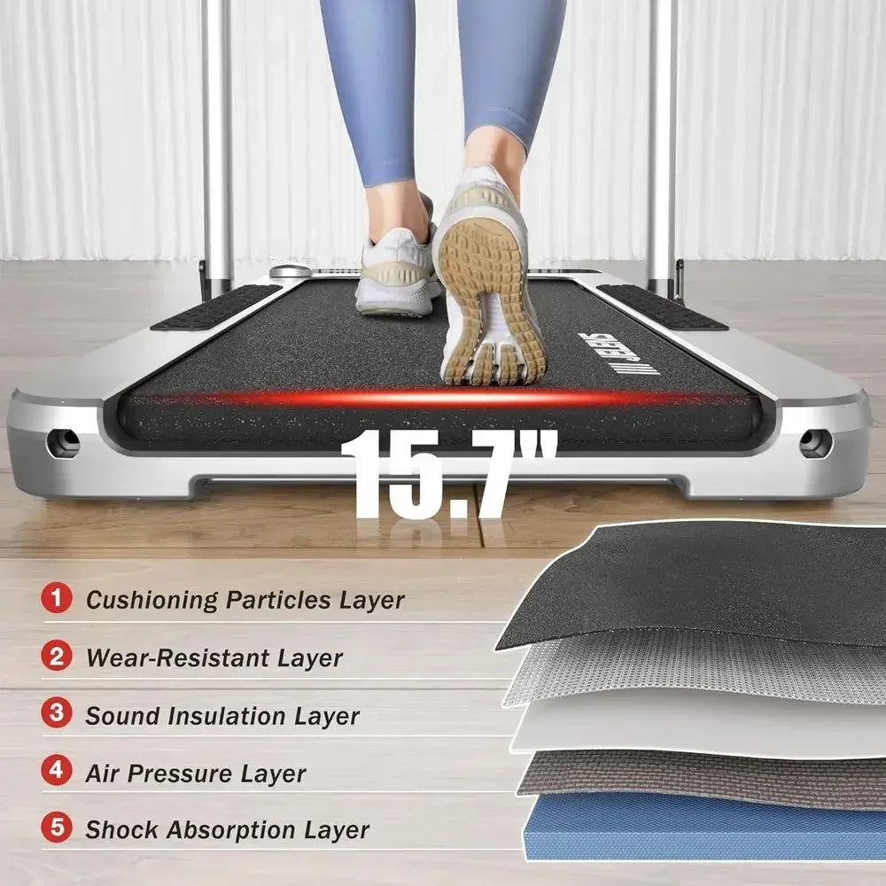Portable 2-in-1 Incline Walking Pad Treadmill, 330 lbs Capacity, 2.5HP Motor, Gesture Control