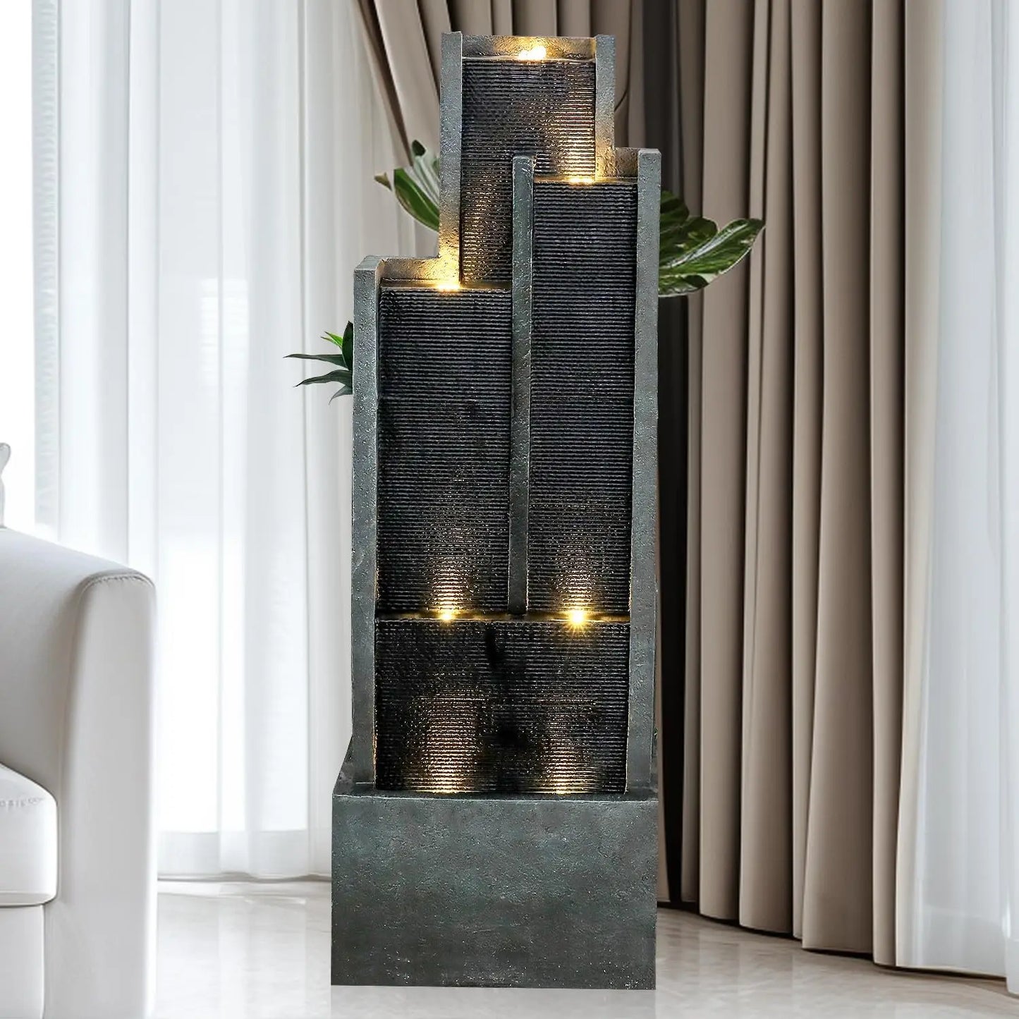 5 Tier Indoor Outdoor Garden Fountain Modern Floor Standing