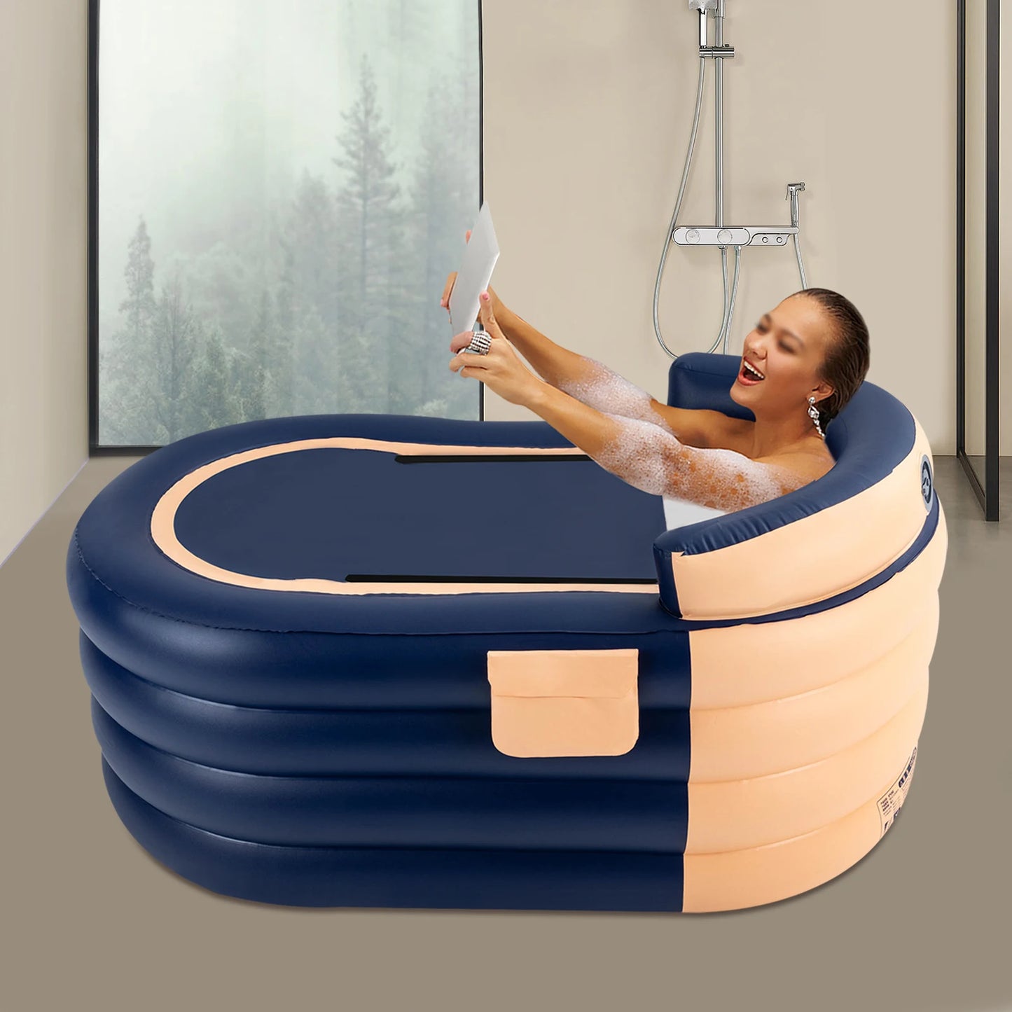 Inflatable Adult Bathtub With Air Pump Freestanding Spa Tub