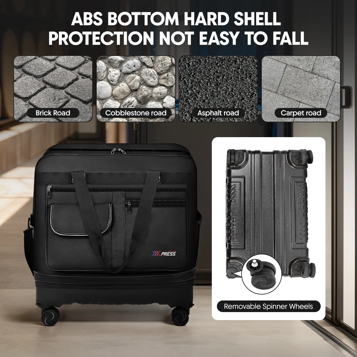 New York XPress Foldable Rolling Travel Luggage With Wheels