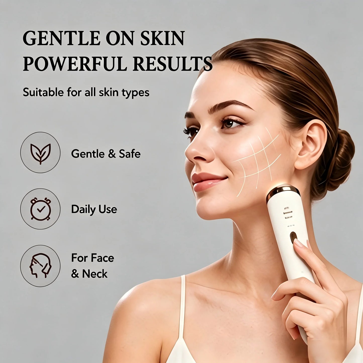 3 In 1 Light Therapy Facial Device V Shaped Massager