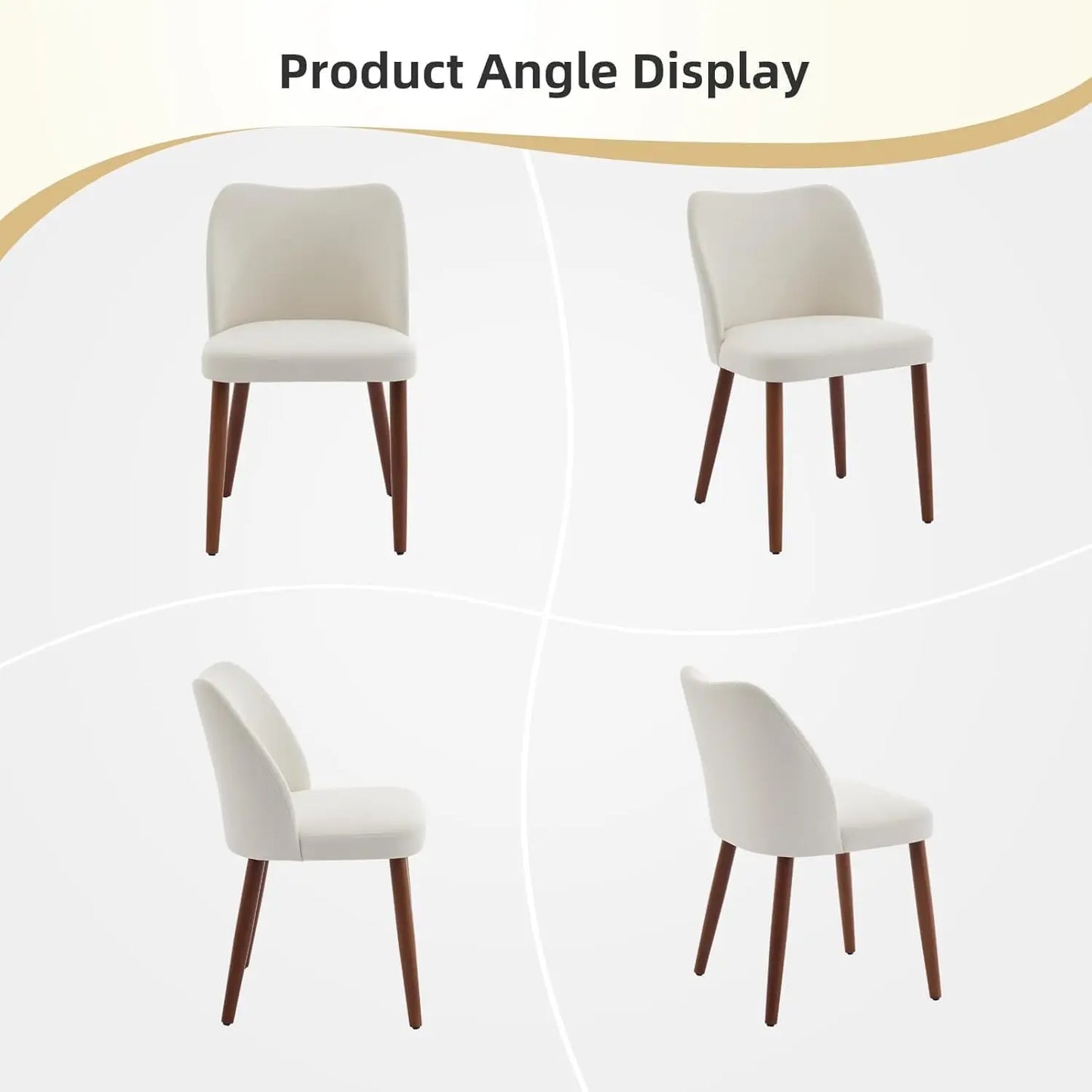 HobbyLane Mid Century Dining Chairs Linen Upholstered Set of 2