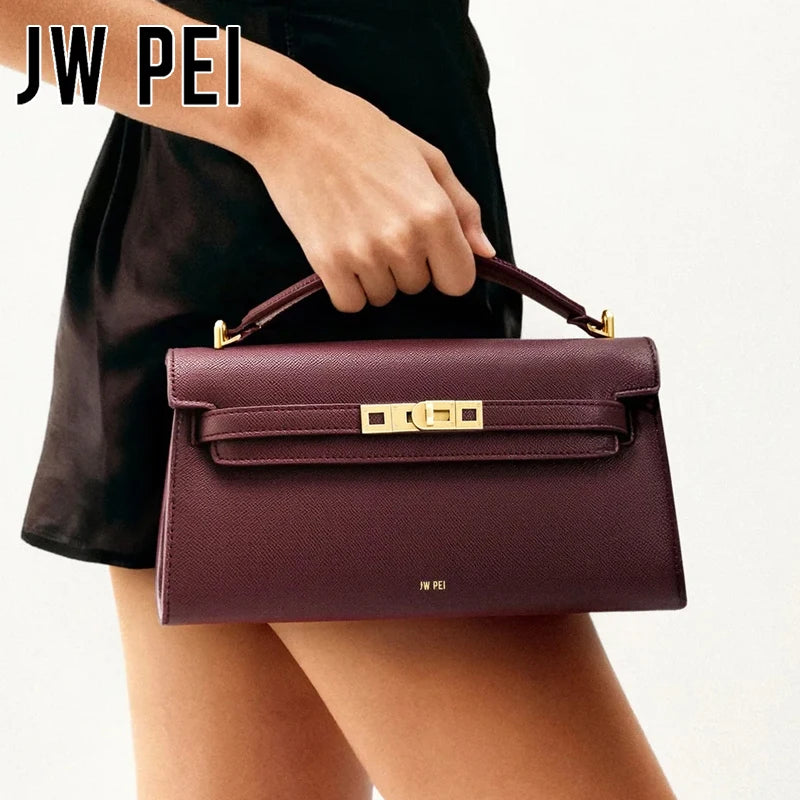 JW PEI Noor Women's Crocodile Pattern Leather Handbag Mini Top Handle Purse Structured Crossbody Bag Designer Inspired Fashion Tote