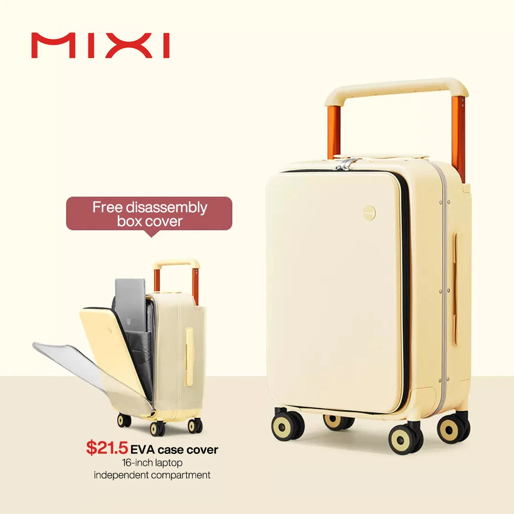 Mixi Wide-Handle Luggage Hardside Suitcase For Travel
