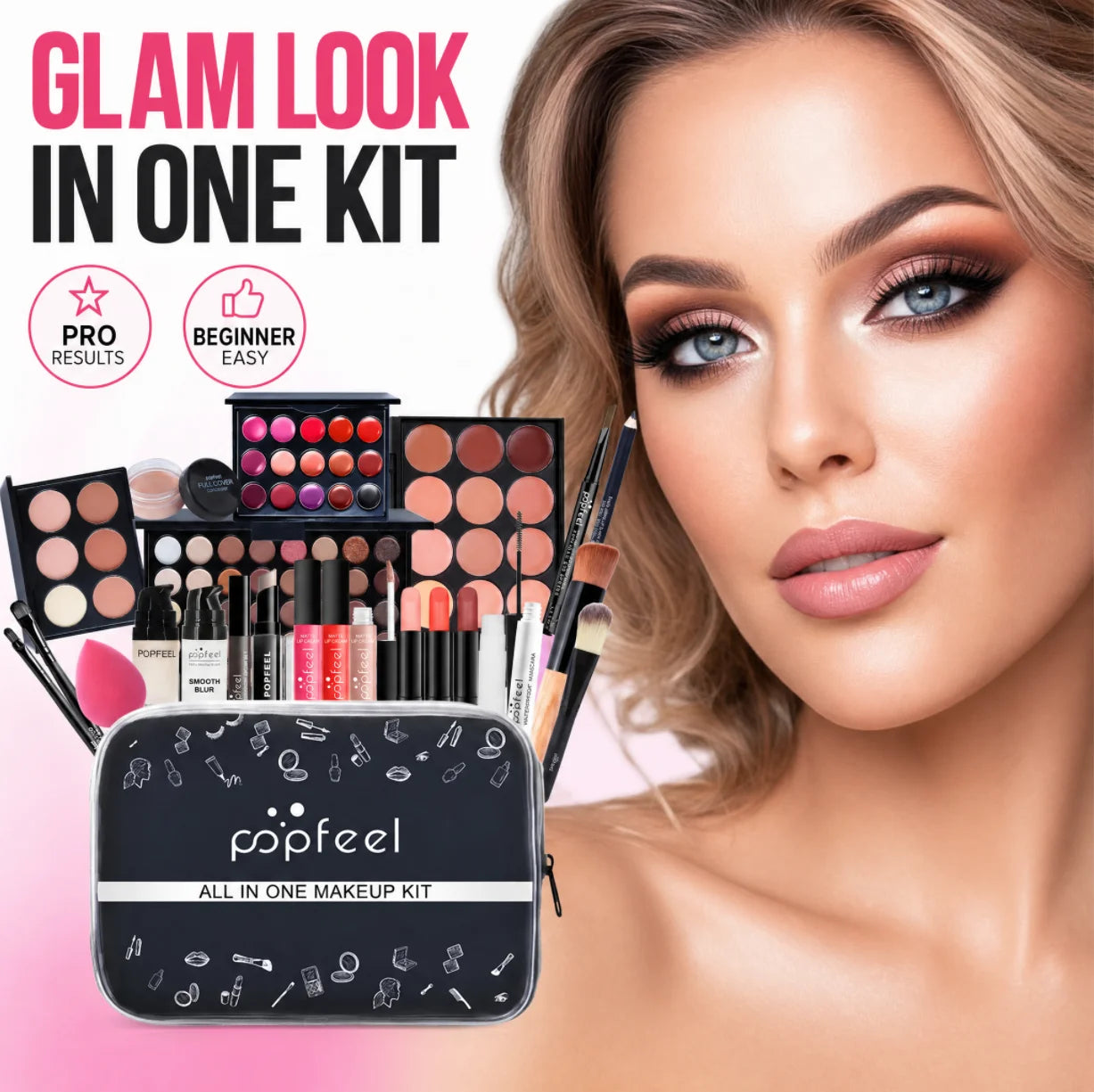 POPFEEL Travel Makeup Set Portable Complete Collection