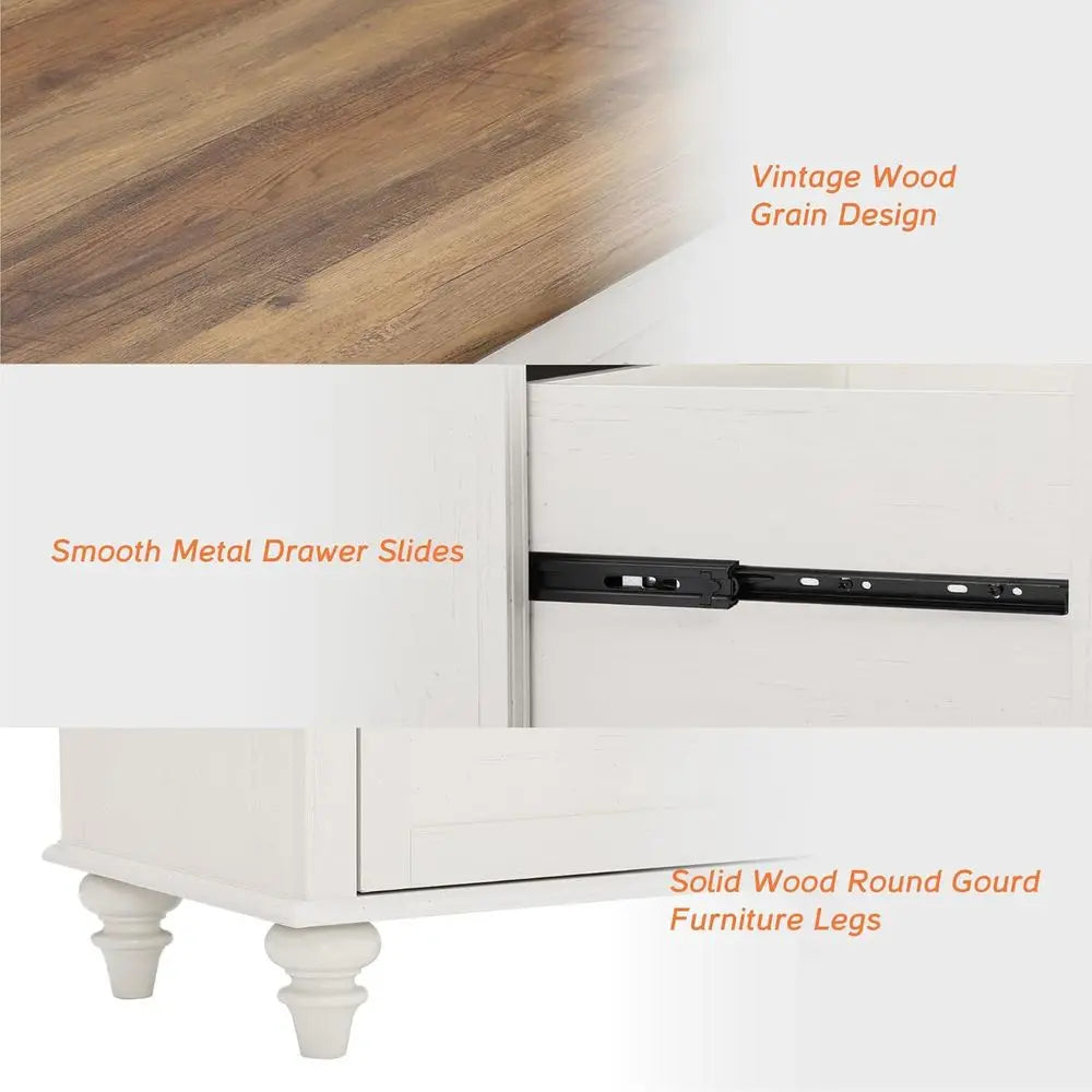 Armhouse Solid Wood Coffee Table With Storage Cabinet