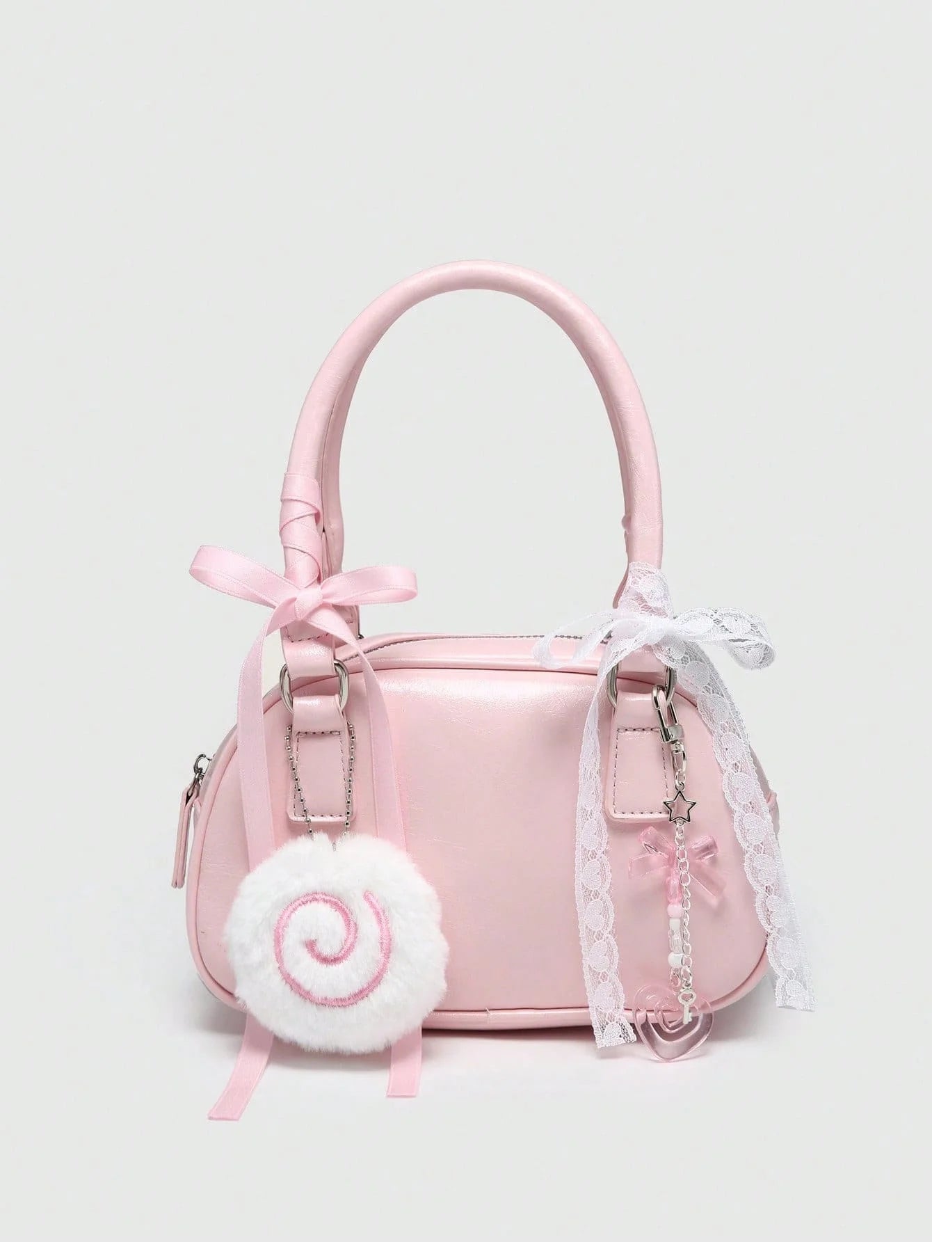 Women's Cute Ballet Style Cherry Faux Pearl & Bow Decor Mini Handbag, Fashionable Burgundy Bag, Fashionable Bow Purse For Women , Kawaii