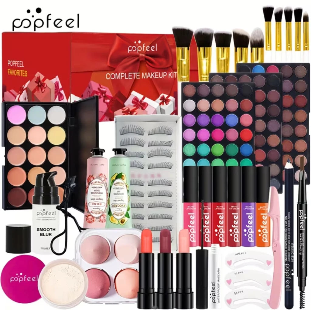 POPFEEL All In One Full Face Makeup Kit Brush Mascara
