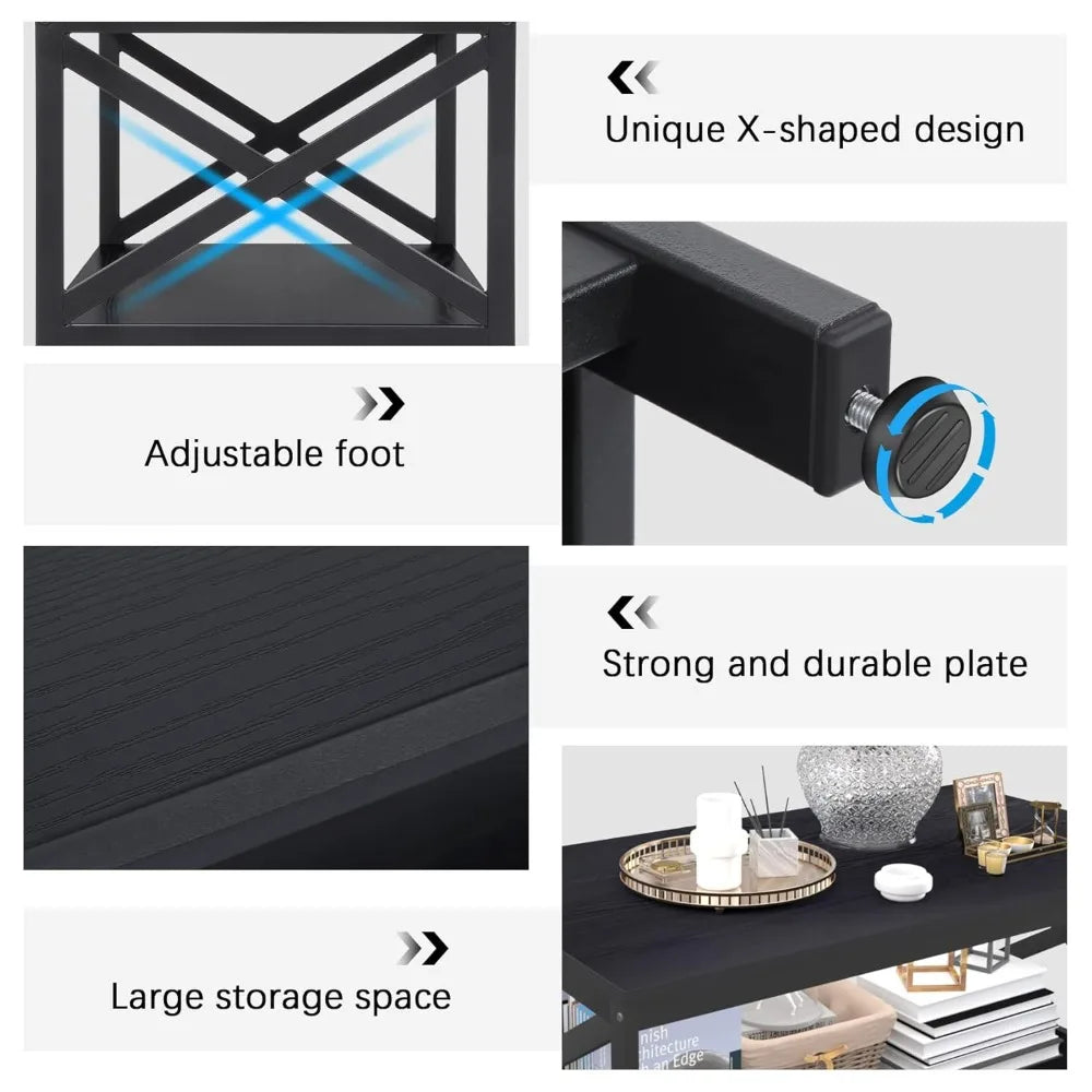 Industrial X Design 3 Piece Coffee Table Set For Living Room