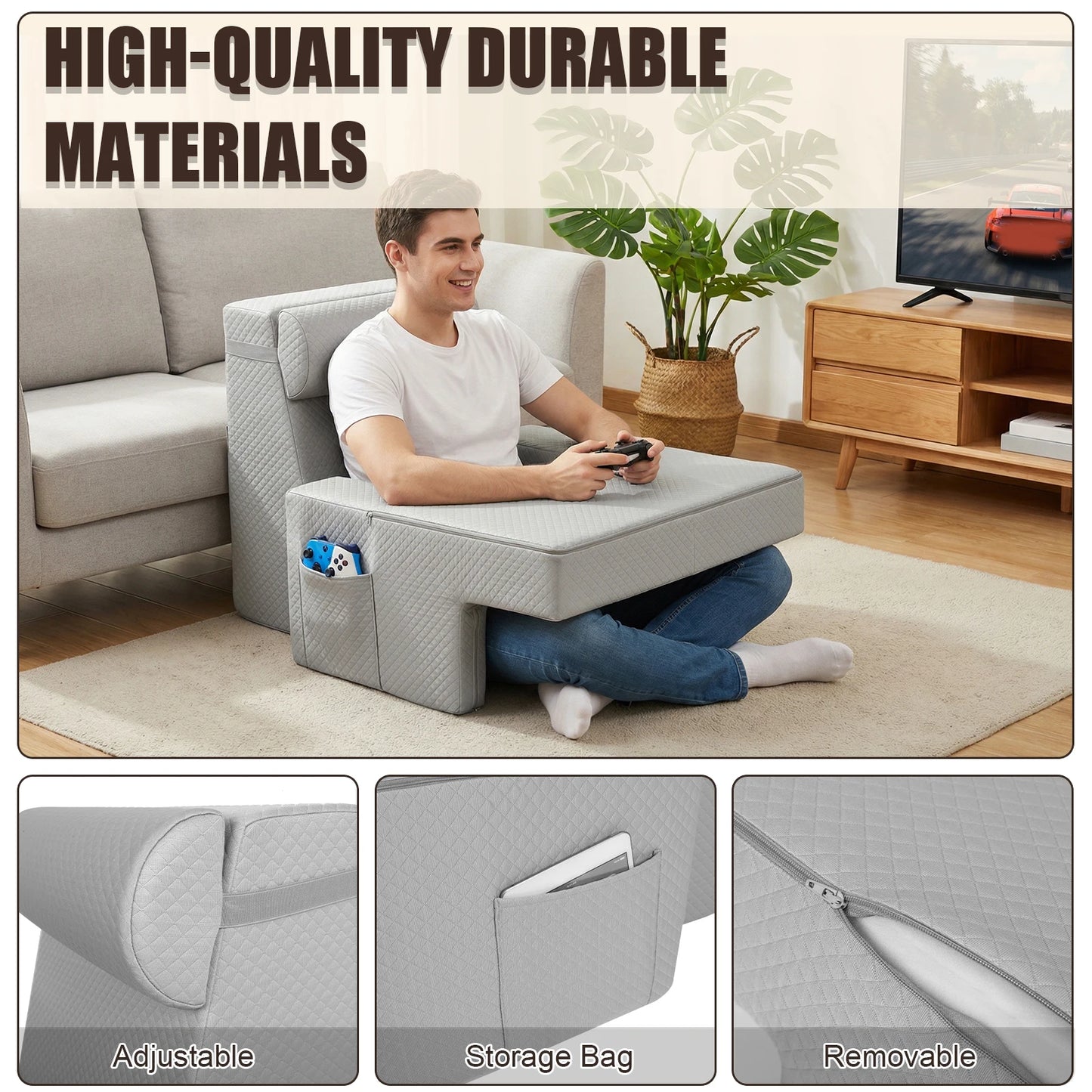 Reading Pillow With Arms And Pockets For Adults Home Use