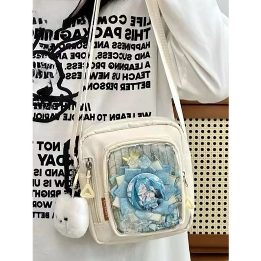 Mini Itabag Women Korean Casual Crossbody Bags Transparent Pocket Small Shoulder Bag Purses and Phone Ita Bag Y2K DIY Bag