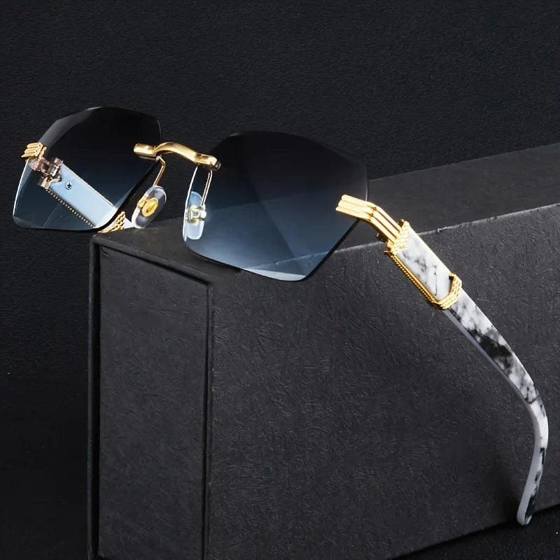 Rimless Sunglasses Frameless Classic Square Unisex UV Protection