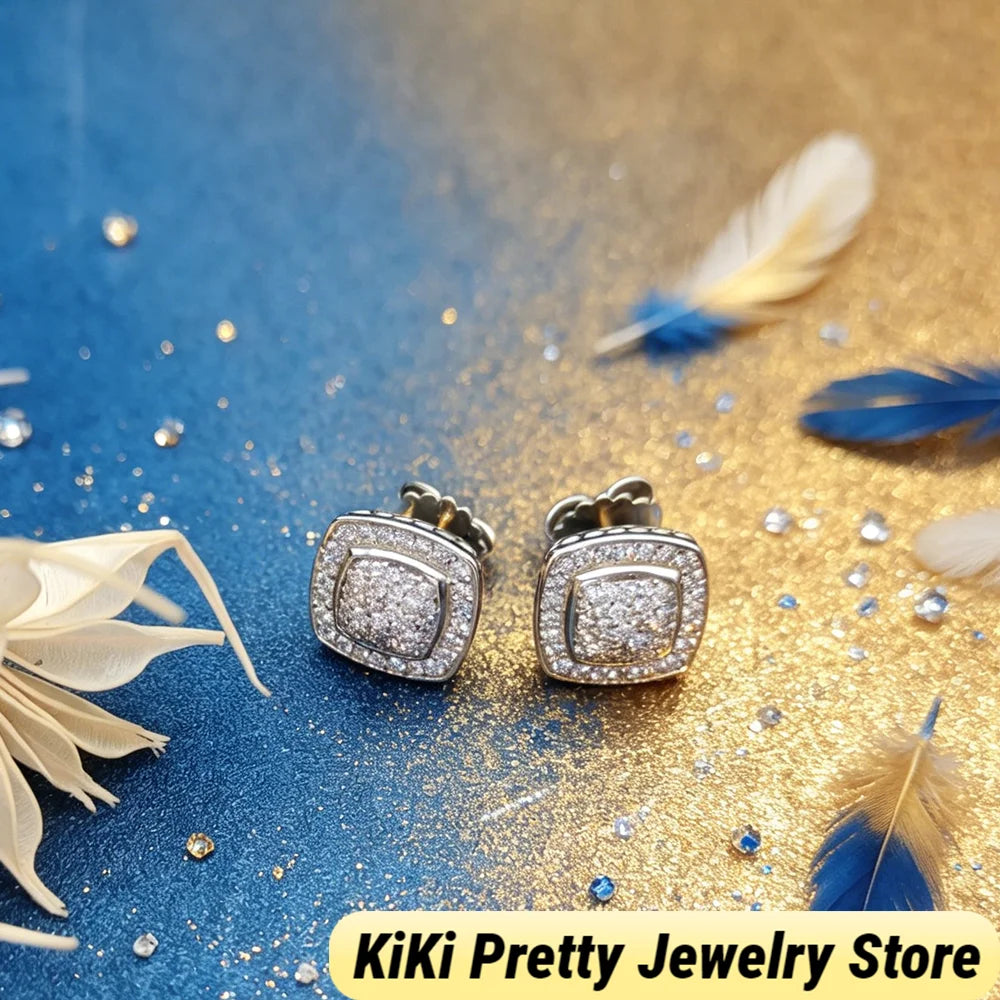 Sterling Silver Zircon Earrings 925 Elegant Gift Idea