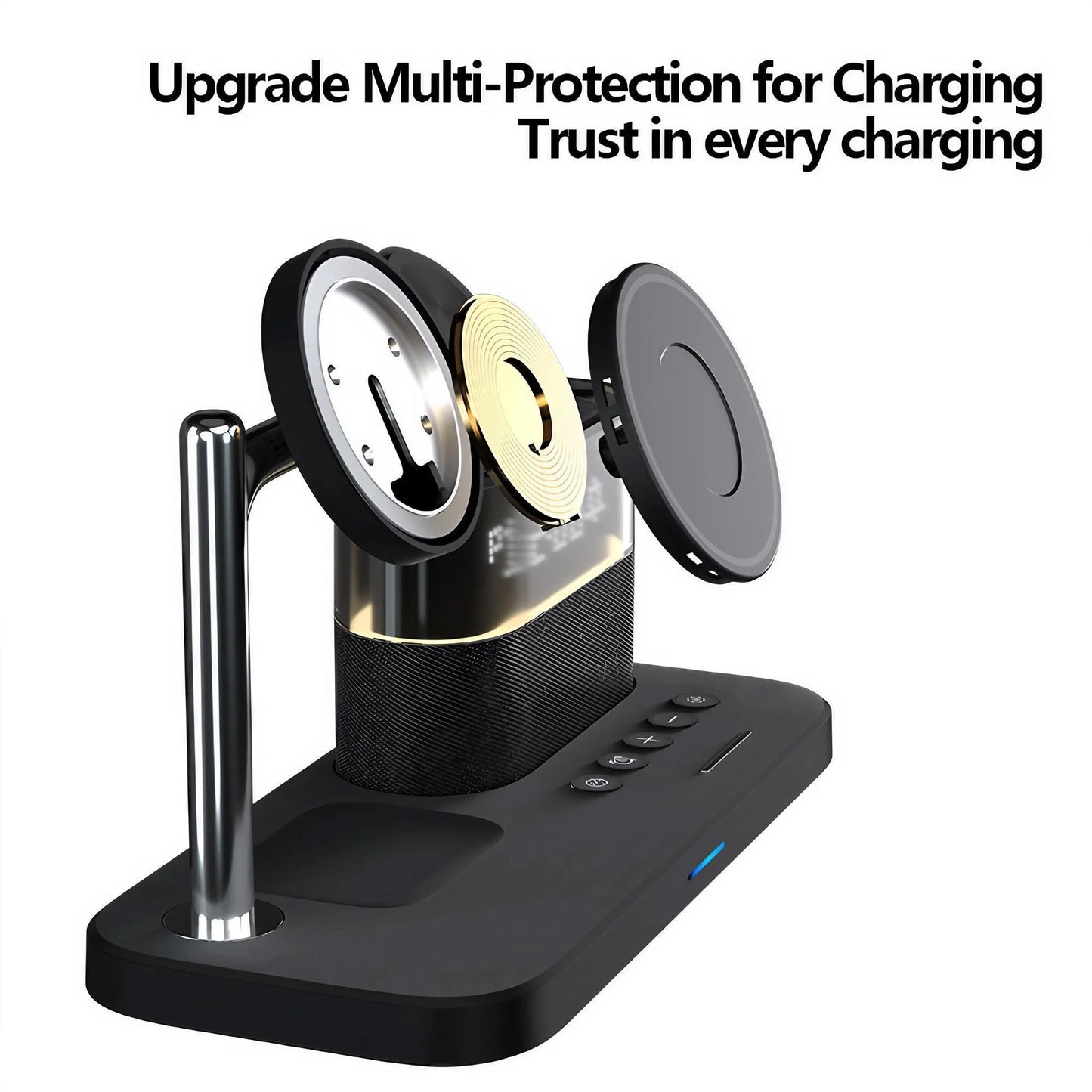 Wireless Charging Station Magnetic Stand for Series 17 16 15 14 13 12 iWatch Ultra 8 7 6 5 and Wireless Earbuds Pro 2 3