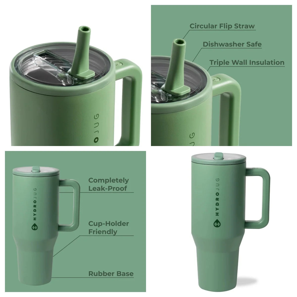 Traveler Water Bottle With Handle Flip Straw Insulated Stainless Steel