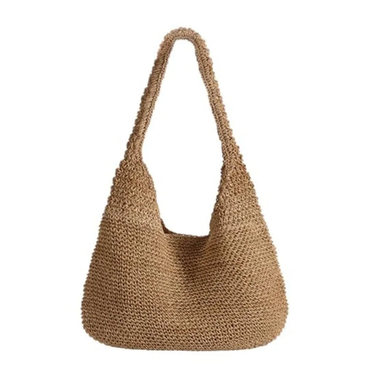 Beach Bags for Women Boho Straw Purse Summer Woven Shoulder Bag Handbag Crochet Mesh Tote Bag Vacation Purse
