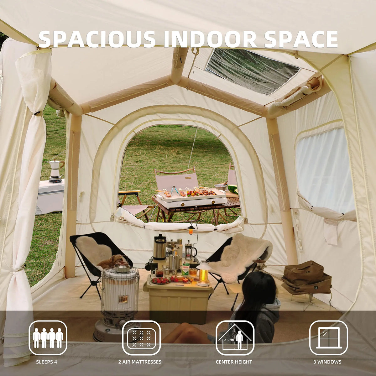 Waterproof Inflatable Camping Tent For Family Outdoor Use