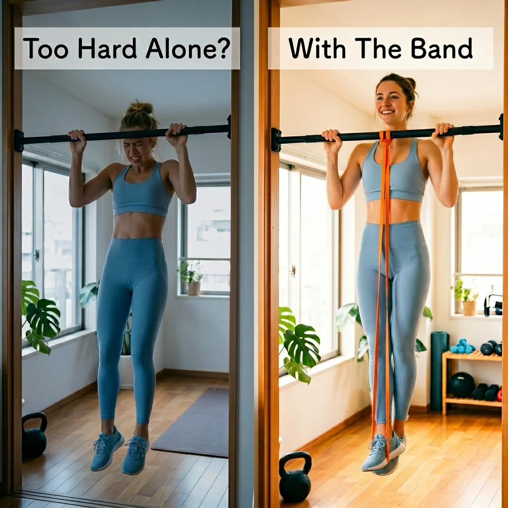 SUNPOW Pull Up Assistance Bands, Set of 5 Heavy Duty Resistance Bands for Men & Women, Natural Latex Exercise Bands for Pull-Up Progression, Home Workout, Strength Training, Mobility & Stretching