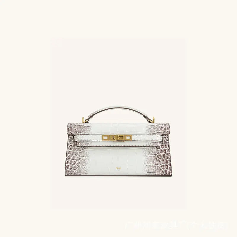 JW PEI Noor Women's Crocodile Pattern Leather Handbag Mini Top Handle Purse Structured Crossbody Bag Designer Inspired Fashion Tote