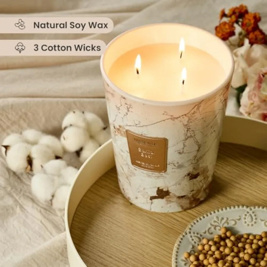 Extra Large Candle 150H Scented 3-Wick Highly Scented Jar Candles XL Candle for Home Decor Long Lasting Aromatherapy Candle for