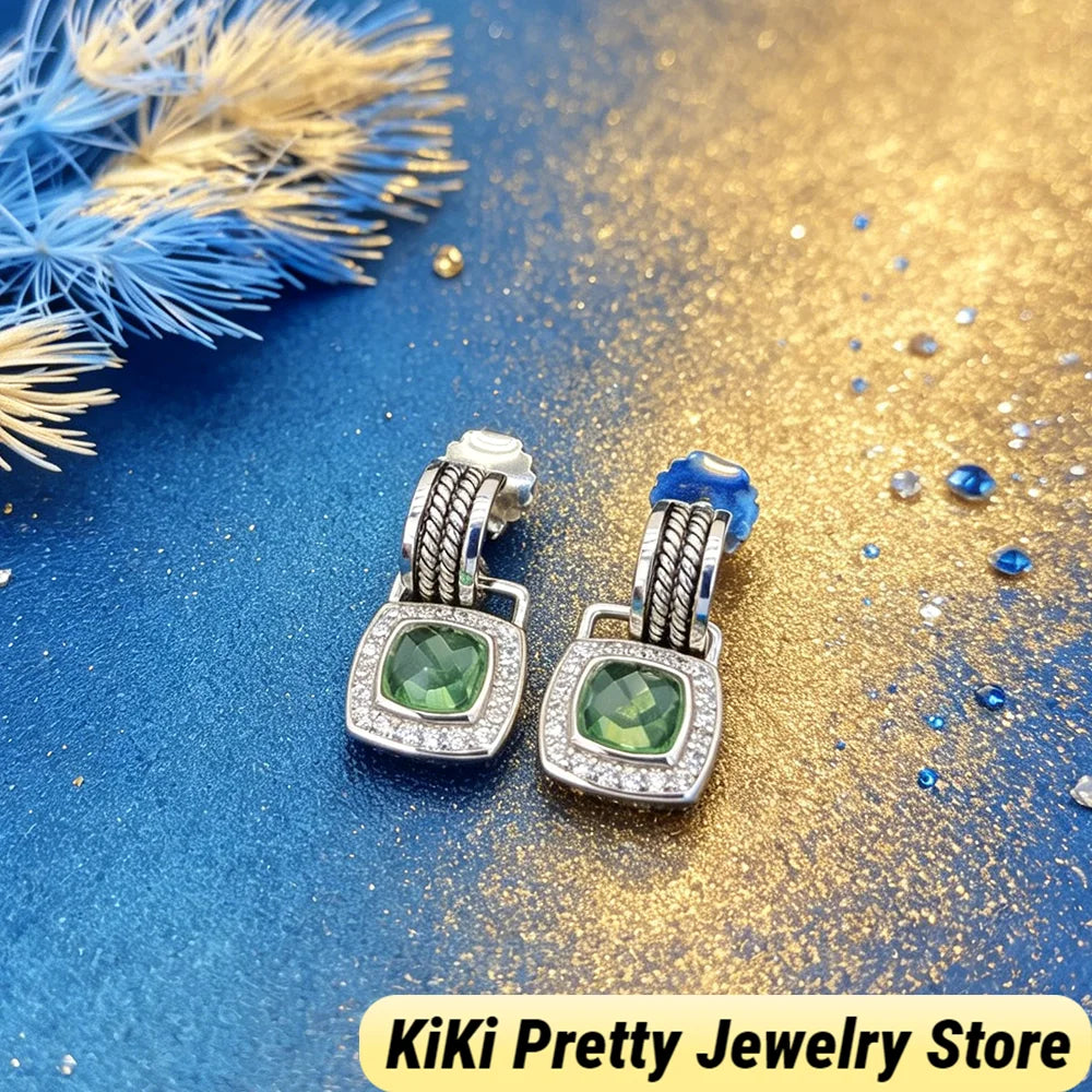 Sterling Silver Zircon Earrings 925 Elegant Gift Idea