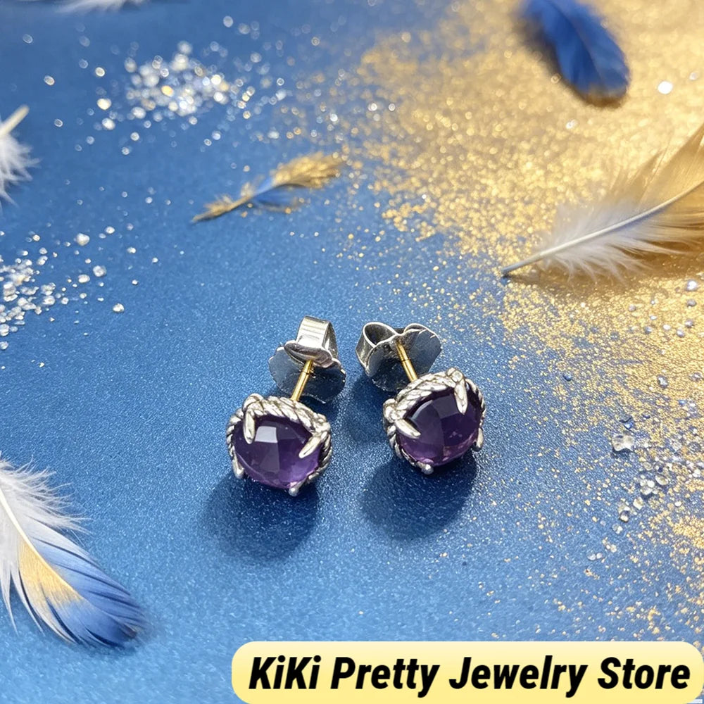 Sterling Silver Zircon Earrings 925 Elegant Gift Idea