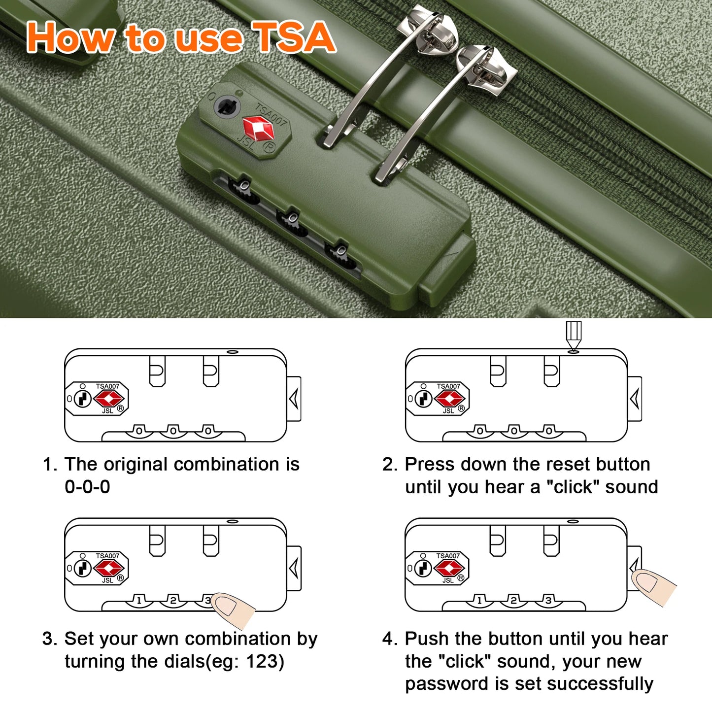 Joyway 6-Piece Luggage Set Lightweight Durable TSA Lock