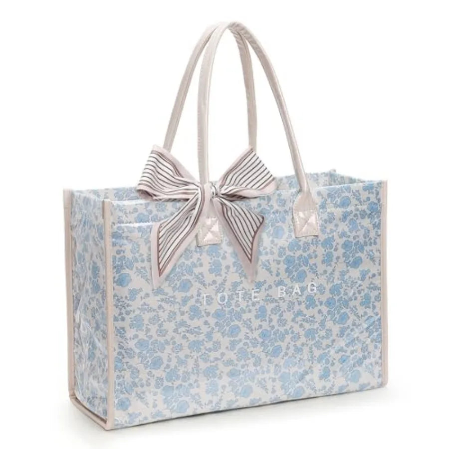 PVC Tote Bag For Women Plastic Purse Kraft Paper Letter Print