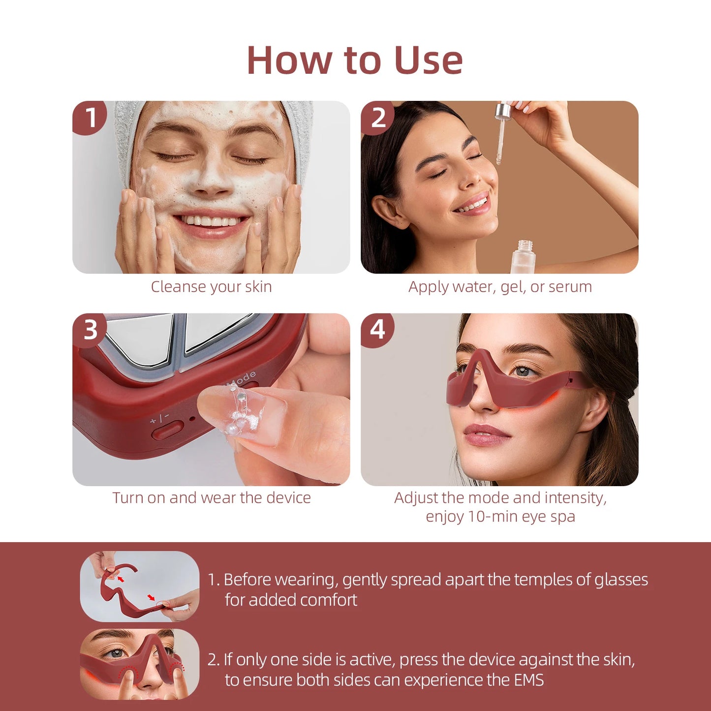 Under-Eye Eye Massager Relieves Eye Fatigue 3D Anti-Aging EMS Eyes Relaxation Remove Dark Circles Eye Care Massage