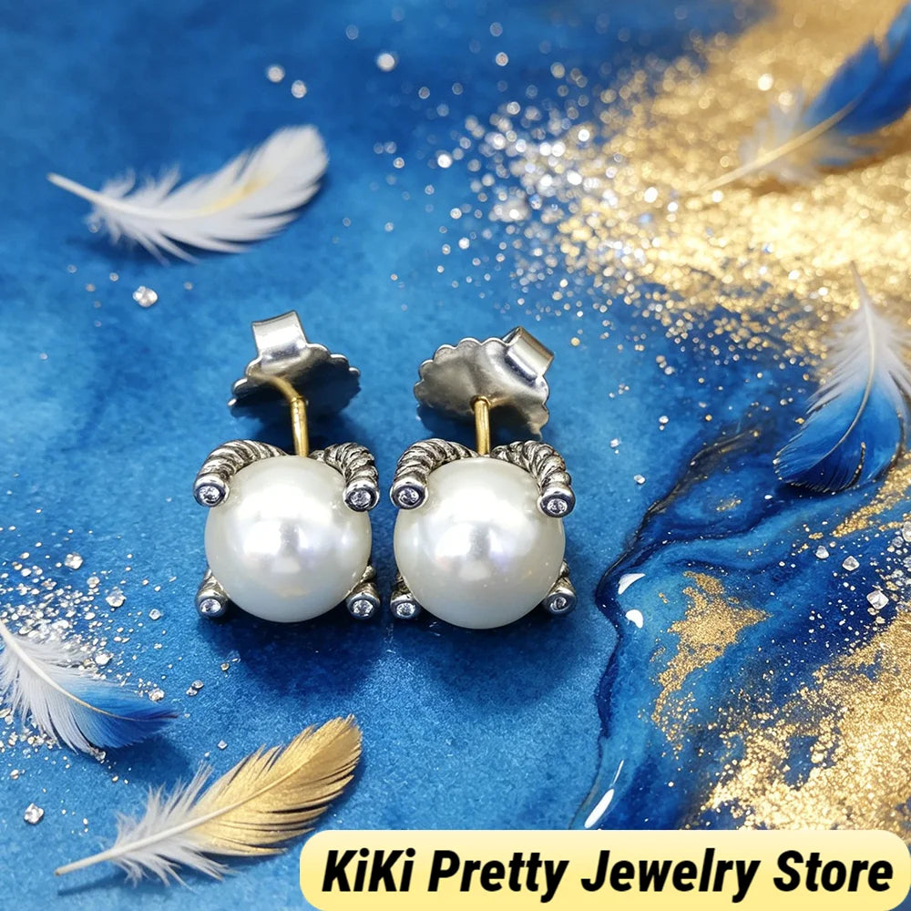 Sterling Silver Zircon Earrings 925 Elegant Gift Idea