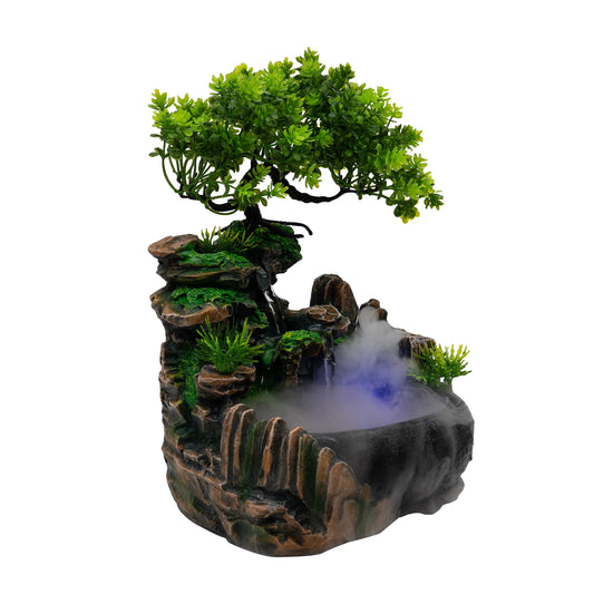 Indoor Tabletop Fountain With LED Lights And Atomizer