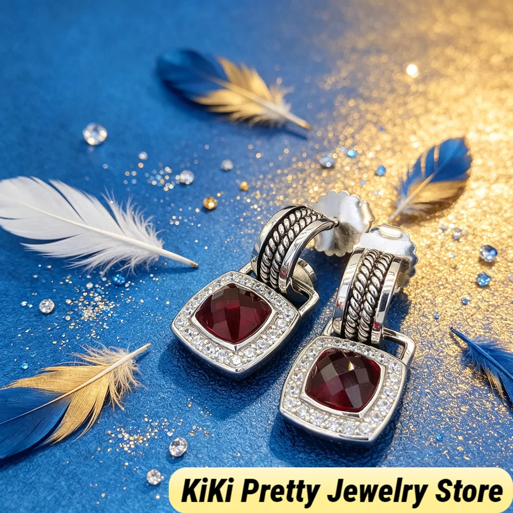 Sterling Silver Zircon Earrings 925 Elegant Gift Idea