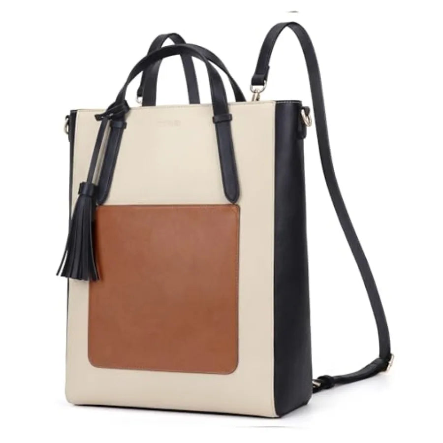 Tote Bag Convertible Backpack for Women Vegan Leather Handbag Multifuction Shoulder Bag