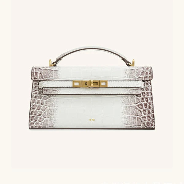 JW PEI Noor Women's Crocodile Pattern Leather Handbag Mini Top Handle Purse Structured Crossbody Bag Designer Inspired Fashion Tote