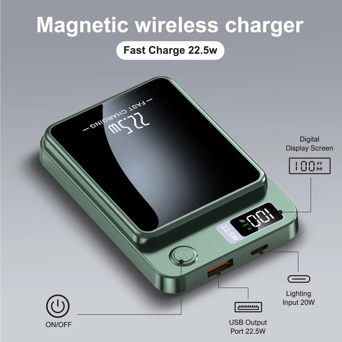 Wireless Magnetic Power Bank 10000 MAH Fast Charging Portable Charger