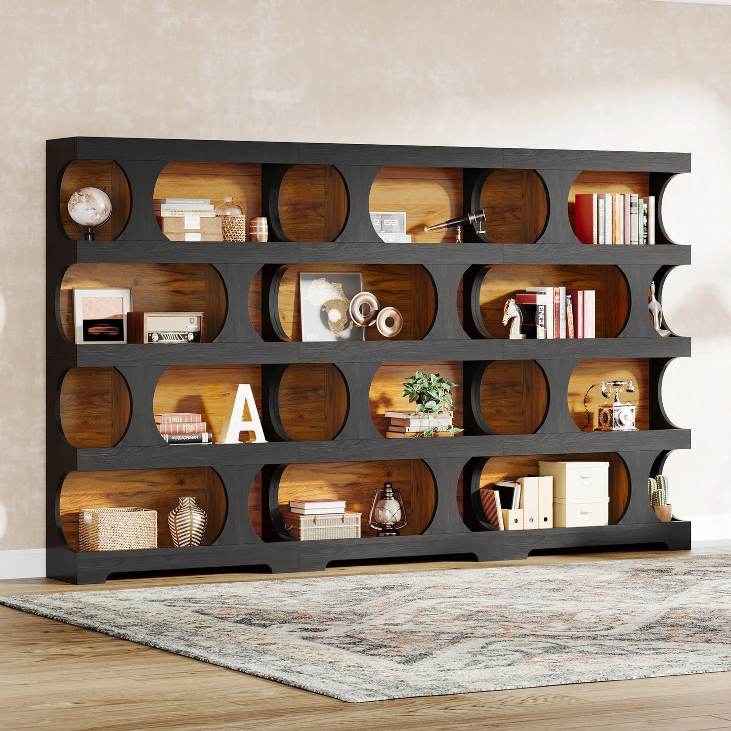 Tribesigns 4-Tier S-Shaped Bookshelf Modern Freestanding Display