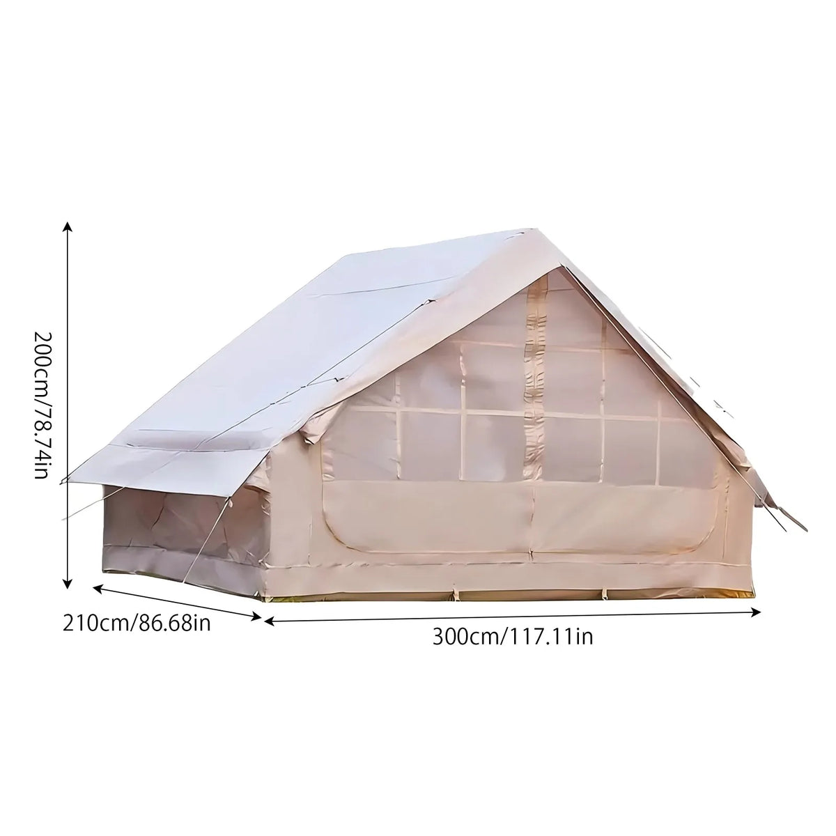 Inflatable Camping Tent With Skylight And Breathable Mesh For Glamping