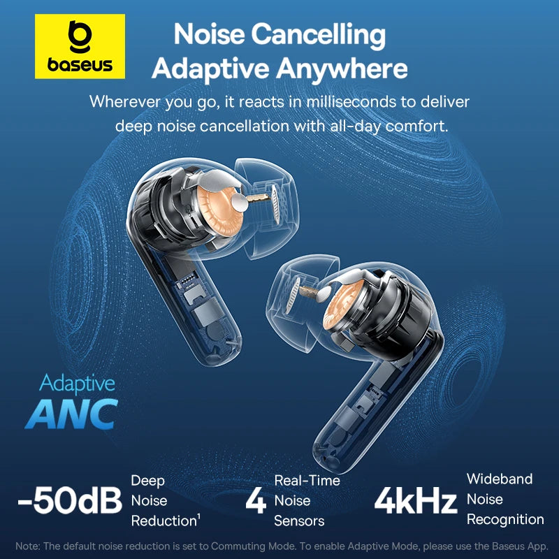 Baseus Bass BP1 Pro Wireless Earbuds With LDAC Noise Cancellation