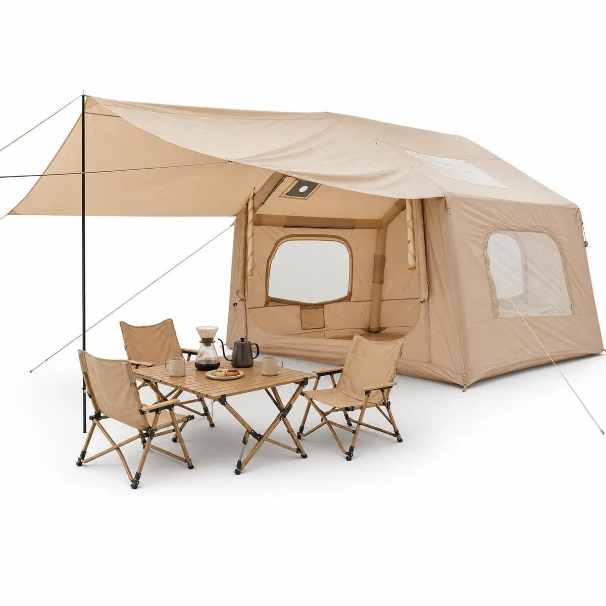 Six Person Inflatable Camping Tent With Skylight And Quick Setup