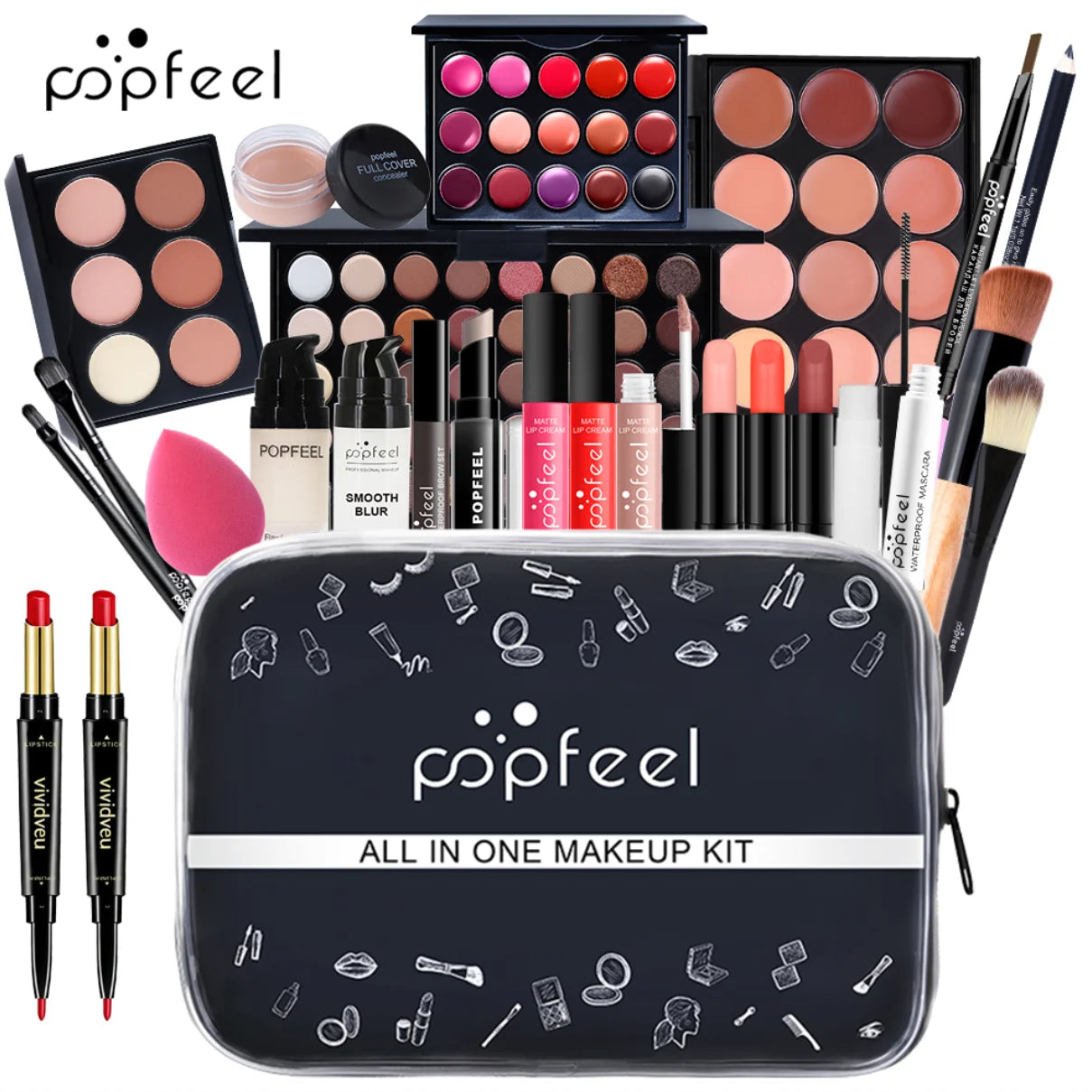 POPFEEL Travel Makeup Set Portable Complete Collection
