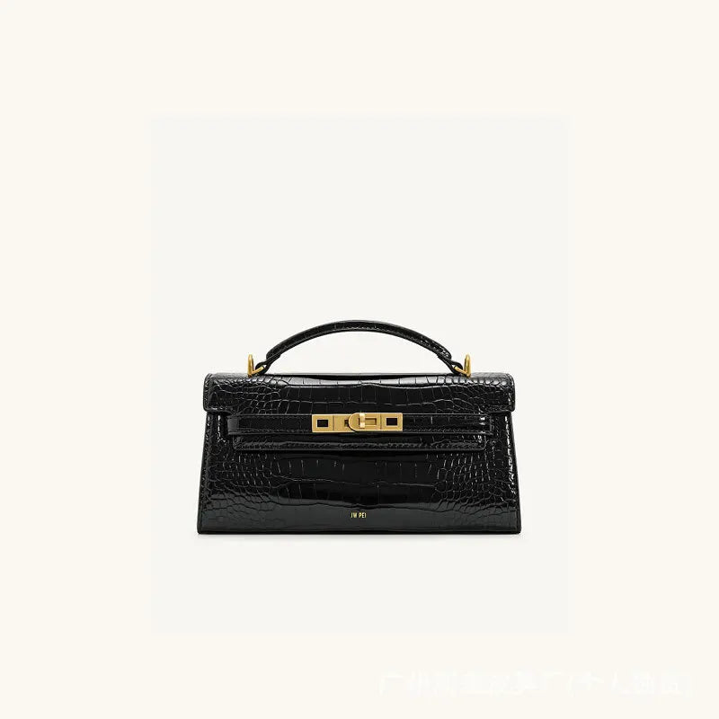 JW PEI Noor Women's Crocodile Pattern Leather Handbag Mini Top Handle Purse Structured Crossbody Bag Designer Inspired Fashion Tote
