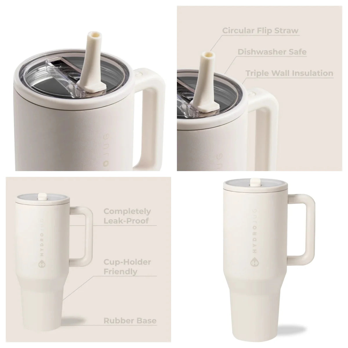 Traveler Water Bottle With Handle Flip Straw Insulated Stainless Steel