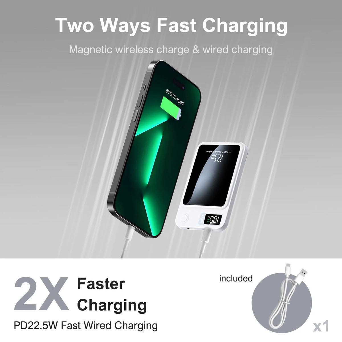 Wireless Magnetic Power Bank 10000 MAH Fast Charging Portable Charger